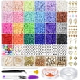thumbnail image 2 of Juego de cuentas de arcilla de varios estilos, Kit de cuentas de arcilla de Chip plano de colores para pulsera, fabricación de collares, Kit de accesorios para hacer joyas DIY, 6MM, 2 of 4