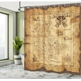 thumbnail image 5 of Ambesonne Island Shower Curtain, Old Paper Treasure Map, 69"Wx84"L, Beige Brown, 5 of 5