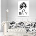 thumbnail image 1 of Young Woman Black White - Abstract Portrait Canvas Print, 1 of 3