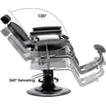 thumbnail image 5 of BarberPub Vintage Barber Chair Heavy Duty Metal Frame All Purpose Hydraulic Recline Salon Beauty Spa Equipment 2947, 5 of 9