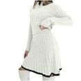 thumbnail image 2 of Simua Women's Long Sleeve Sweater Dresses 2 Piece Outfits Sets Ribbed Knit Crop Button Tops and Midi Skirt Casual Outfits, 2 of 7