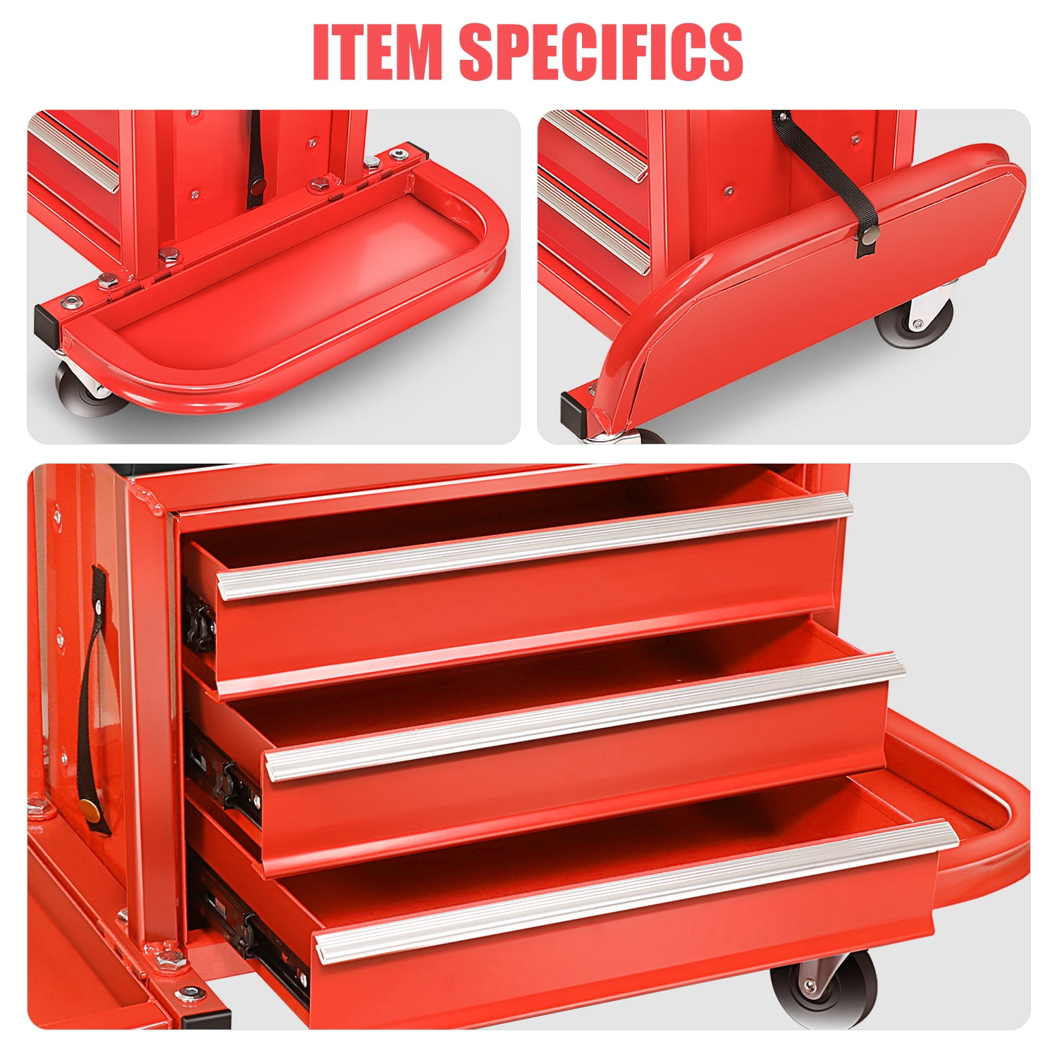 DNA Motoring Tools 00261 Red Tool Chest Rolling Mechanic
