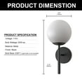 thumbnail image 2 of Briignite 1-Light Black Mid-Century Globe Modern Wall Sconce,Wall Light for Bedroom, Living Room,Study, 2 of 5