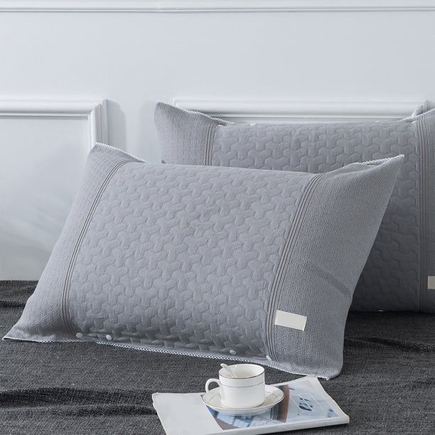 Toalla de almohada de algodón | Tapa fija antideslizante con cierre de botón | Tejido de algodón suave y transpirable | Se adapta a fundas de almohada estándar | Cuidado fácil | 70x50cm | Múltiples