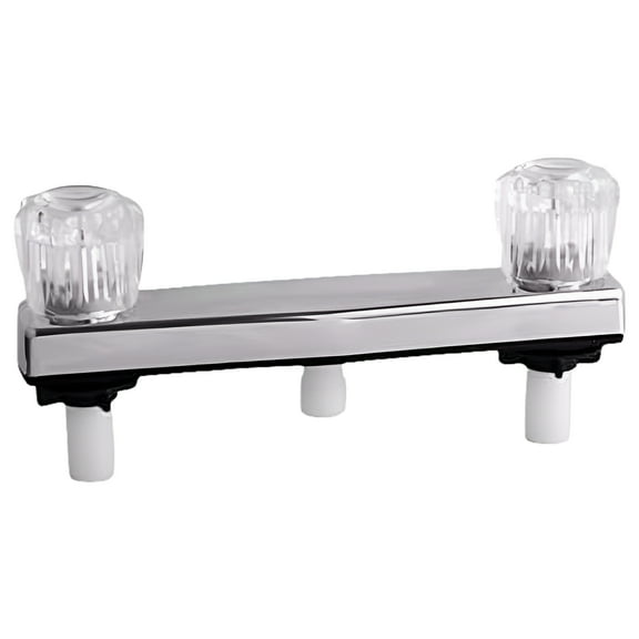 Mobile Home/RV 8" Chrome Shower Faucet with Clear Handles