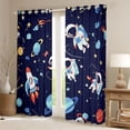 thumbnail image 2 of Castle Fairy Kids Boys Girls Cartoon Astronaut Rocket Black Out Curtains,Galaxy Universe Curtains Pack of 2 (42x63 Each),Kawaii Cosmos Planet Bedroom Curtains,Luxury Bedroom Decor, 2 of 6