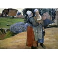 thumbnail image 2 of Gauguin, Paul 32x24 Black Ornate Wood Framed with Double Matting Museum Art Print Titled - Paysannes Bretonnes, 2 of 4