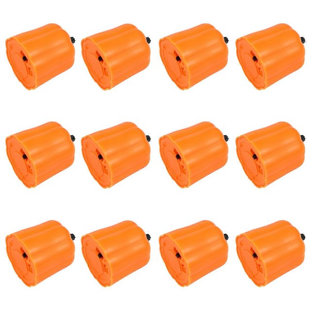 Orange Pumpkin Tea Light for Halloween Party Decor 12Pcs Flameless Candles