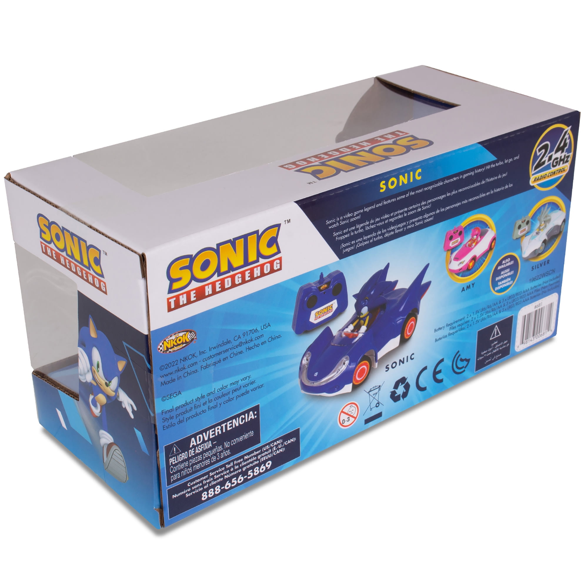 Sonic the Hedgehog & Sega All-Stars Racing RC: 1:28 Scale 2.4GHz Remote Controlled Car, 6.5"