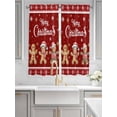 thumbnail image 2 of Gingerbread Christmas Bathroom Window Curtain, Red Golden Snowflake Winter Xmas Light Filtering Coffee Kitchen Curtains, Bedroom Living Room Curtains 2 Panel 84"x63", 2 of 6