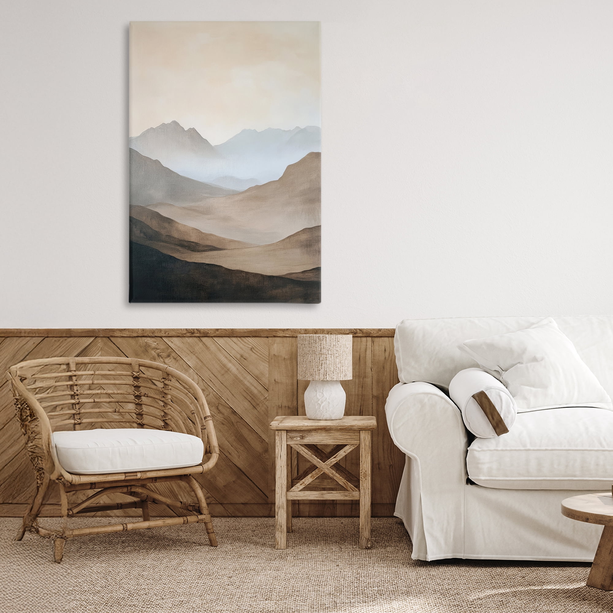 Stupell Industries Foggy Mountains Over Valley Canvas Wall Art, design by Petal Prints Design