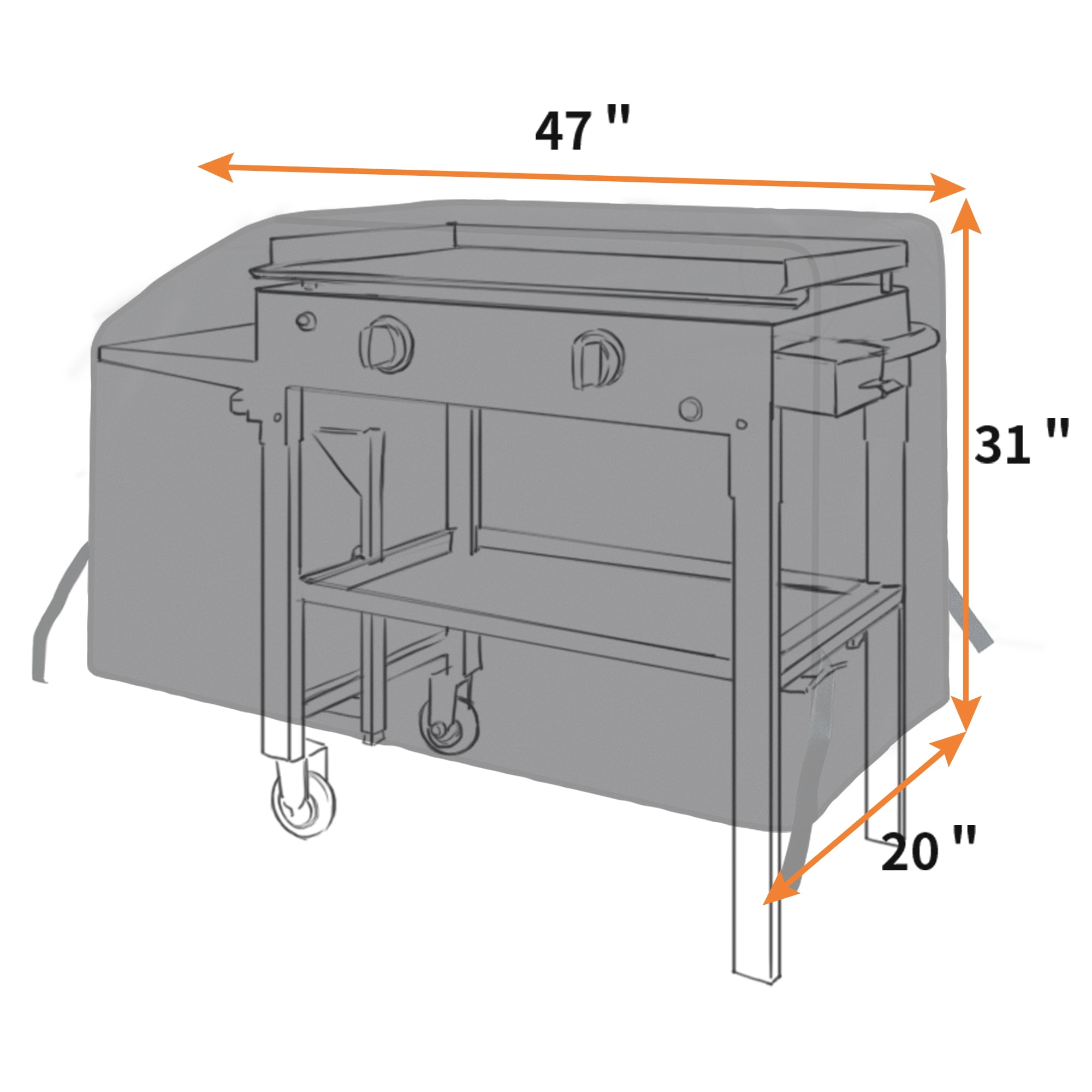 iCOVER 28 inch Griddle Cover, 600D Heavy Duty Waterproof Anti-UV Canvas Flat Top BBQ Cover for Blackstone 28" Outdoor Cooking Gas Grill Griddle Station with Support Pole