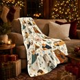 thumbnail image 3 of Woodland Campfire Animals Pattern, Peaceful Cartoon Camping Style for Nature Lovers, Moon Lantern Camp Theme and Just Because Gift, Warm Flannel Blanket for Bedroom Living Room, Home Decor, 3 of 9