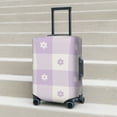 thumbnail image 3 of Wukai Floral Purple Buffalo Plaid Elastic Luggage Cover: Personalized Protection for Your Suitcase - Fits 19~29-inch, Washable & Durable Travel Companion-Large, 3 of 8