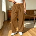 thumbnail image 3 of Maplenight Plus Size Sweatpants for Women Casual Elastic Waist Drawstring Wide Leg Pants Loose Fit Soft Athletic Track Pants with Pockets, 3 of 6