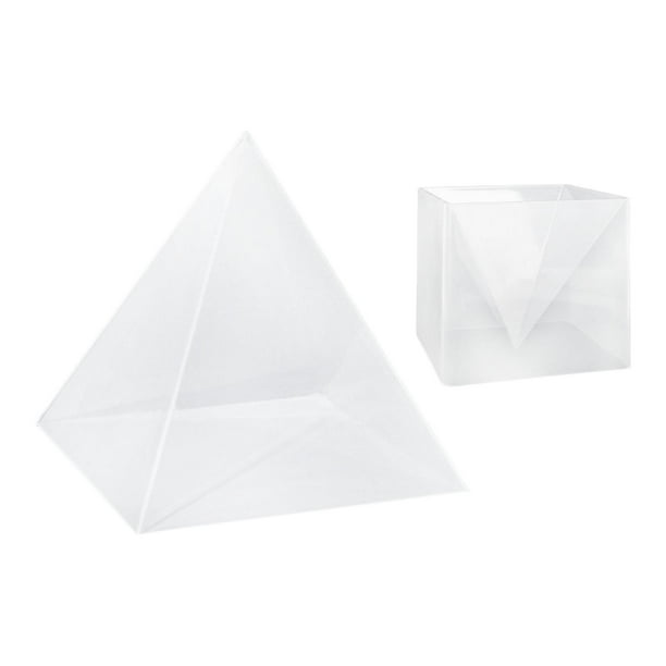 Modelo piramidal de silicona con marco, portátil, ideal para regalo. Epoxi transparente para flores secas. 13 cm x 13 cm