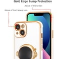thumbnail image 4 of for iPhone 13 Case Cute 6D Astronaut Case with Stand Function Luxury Plating Case Cover Slim Fit Soft TPU Shockproof Bumper Protective Electroplated Case for Girls Boys,6.1 inch,White, 4 of 12