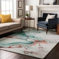 thumbnail image 7 of Addison Rugs Mayfield Premium Machine Washable Transitional Abstract Teal Rectangle Rug, 3' X 5' Machine Washable Transitional Abstract Teal Oversized Sherpa Throw Blanket, 7 of 7