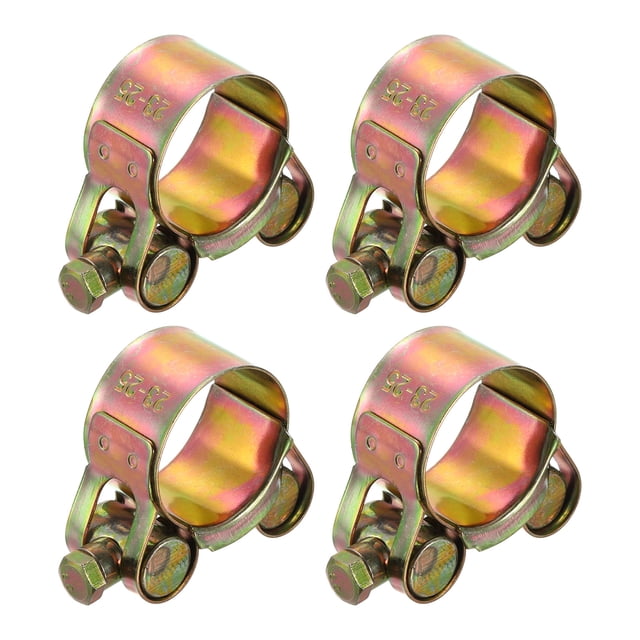 Unique Bargains 4Pack T-Bolt Hose Clamps, 23-25mm/0.91'-0.98' ID Range, Iron Radiator Hose Clamp Intake Clamp