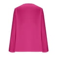 thumbnail image 7 of Lenpel Women's Tops Trendy Bell Long Sleeve Boat Neck Solid Color T Shirts Loose Tunic Blouse Soft Casual Tees(Hot Pink,XX-Large), 7 of 7