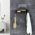 thumbnail image 5 of Kvago Soap Dish Shower Stainless Steel Wall Mounted Bar Holder Bathroom with 2 Hooks Black, 5 of 10