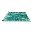 thumbnail image 2 of Ahgly Company Machine Washable Indoor Rectangle Abstract Turquoise Blue Modern Area Rugs, 7' x 10', 2 of 4