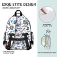 thumbnail image 5 of Baseballs and Helmets White Pattern Backpack for School, Cute School Bag with Adjustable Shoulder Straps and Padded Back, 15.25"x11.5"x5.25", 5 of 5