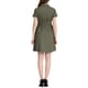 thumbnail image 3 of Vestido mini de mujer Inspire Chic con ajuste y vuelo, cuello, bolsillos y cintura elástica en verde ejército-B, 3 of 8