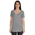 thumbnail image 1 of Inkmeso T-shirt Basique Col en U Été Manches Courtes Coton Uni Femmes, 1 of 7