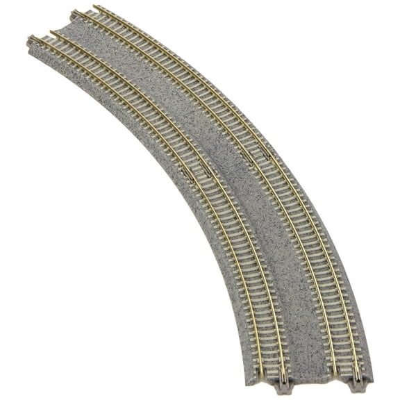 Kato - Unitrack 20-182 - Track N Double Track with Concrete Thresholds, R414/381 mm 22.5 L R, Pack of 2