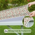 thumbnail image 6 of Green and Red Christmas Pattern Square Fitted Tablecloth with Elastic Edge,Square Table Cover,Washable Elastic Table Cover for Home Kitchen Party Decor 34"x34", 6 of 6