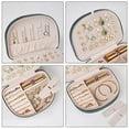 thumbnail image 5 of ProCase Travel Size Jewelry Box, Small Portable Seashell-shaped Jewelry Case, 2 Layer Mini Jewelry Organizer in PU Leather, Earring Necklace Bracelet Ring Holder Box for Women Girl -Emerald, 5 of 7