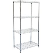 4 Shelf Metal All Purpose Heavy Duty Adjustable Shelving Unit, Silver