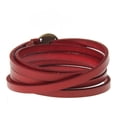 thumbnail image 3 of Pulsera de múltiples capas Sunnimix de cuero rojo, 3 of 5