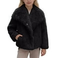 thumbnail image 2 of LYHao Faux Coat For Girls Elegant Shawl Collar Winter Jacket Outerwear Soft Coats For Kids Girls Jacket Coat,Sizes 9-10 Years, 2 of 5