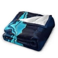 thumbnail image 2 of Kll Fleece Blanket Plush Throw Blanket Blue Marble And Gold,Soft Fuzzy Cozy Flannel Blanket For Couch Sofa Bed.(60"X50"), 2 of 9