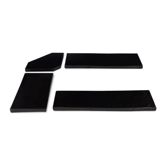 4-Piece Transitional Fabric Cushion Set in Black