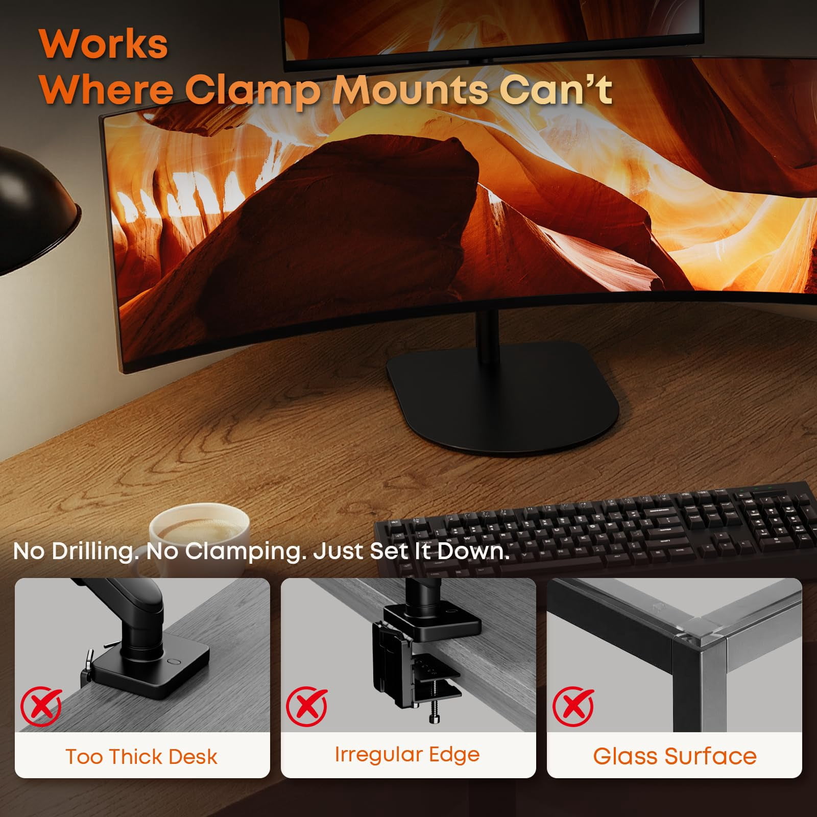 PUTORSEN Dual Stacked Monitor Stand - 17-49 inch Freestanding Vertical Dual Ultrawide Monitor Mount, Adjustable Heavy Duty Desk Stand, Max Load 44 lbs (per Screen)