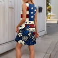 thumbnail image 6 of Women's 4th of July Dress Independence Day Sleeveless A Line Sundress Flora Fashionable V Neck Dresses, 6 of 6