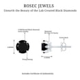 thumbnail image 5 of Rosec Jewels Lab Grown Black Diamond Stud Earrings (6 mm, AAAA Grade) - Black Diamond Earrings with Screw on Backs, 925 Sterling Silver, 5 of 6