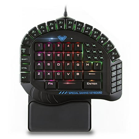 AULA Excalibur Master One-hand Gaming Keyboard Removable Hand Rest RGB Backlight Mechanical (Best One Handed Keyboard)