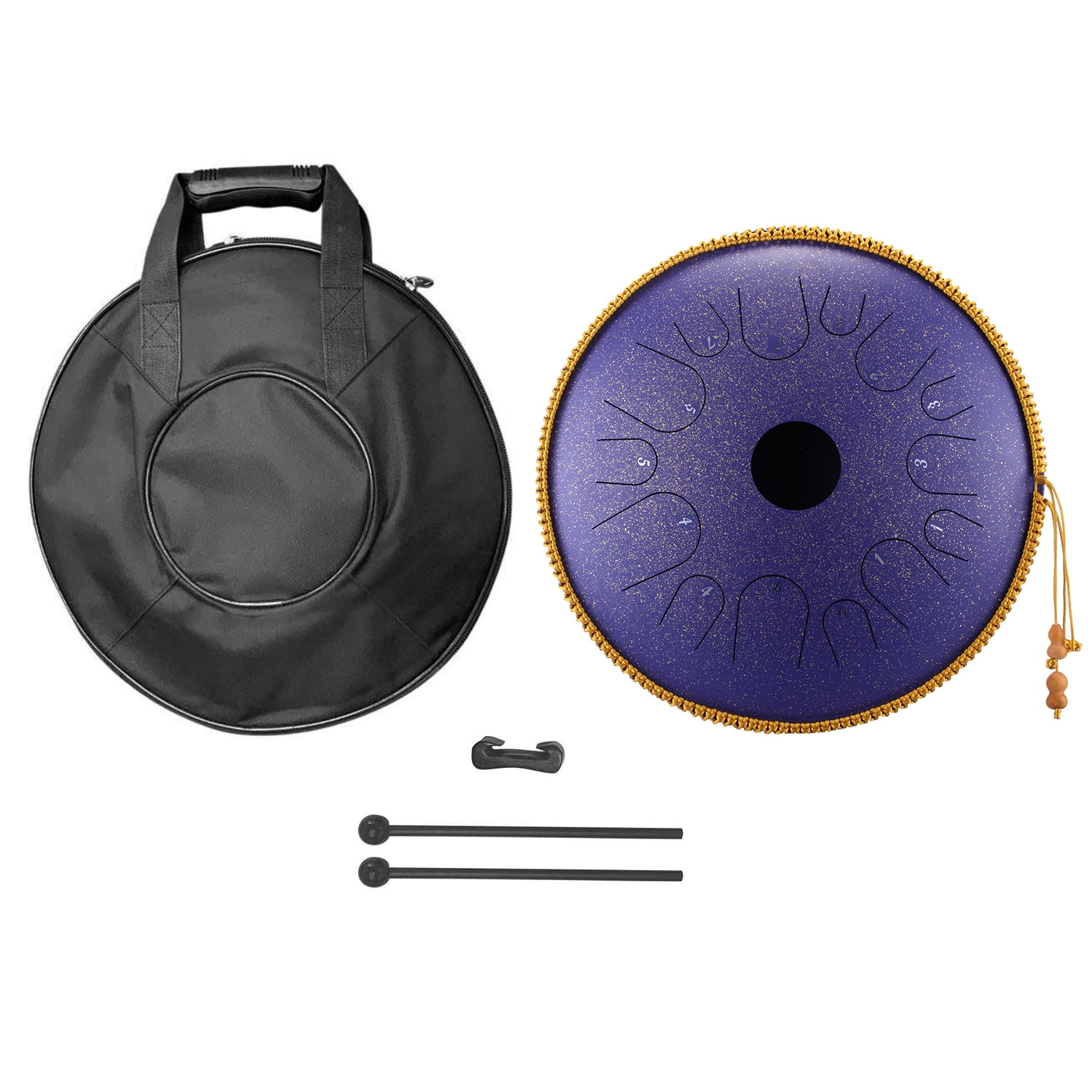 Suzicca 14Inch 14 Nota Aleaci n Acero Mano Pan Tambor C Tono Manual Percusi n Handpan Tambor con Ebony Drumsticks