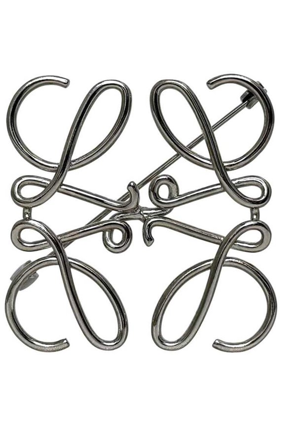 Pre-Owned LOEWE Brooch f-24821 Silver Anagram 111.25.020 Metal Pin for Men and Women... (Good)