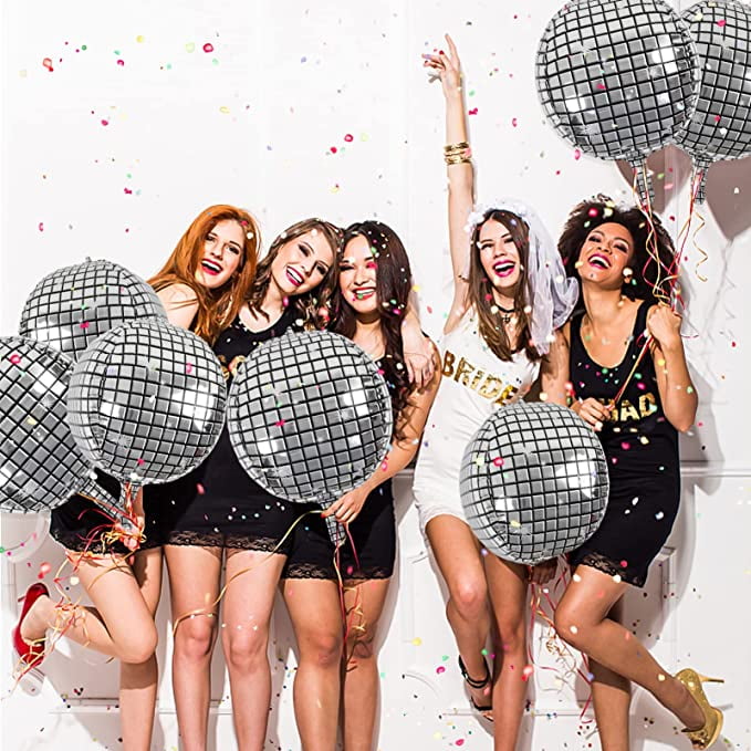 Disco Ball Balloons, 12Pcs 22 Inch Disco Balloons 4D Laser Foil Balloon,  Mirror Metallic Balloon for Disco Dance Party 