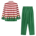 thumbnail image 4 of Renewold Christmas Elf Button Down Pajama Sleepwear Size 2XL 2 Pack Cozy Up Women Home Indoor Athletic Clothing Set Relaxed Beach Wear Nightwear for Walking Jogger, 4 of 6