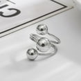 thumbnail image 4 of Minimalist Ball Statement Ring for Women Men Gold Plated Stainless Steel Layered 3 Round Balls Open Wrap Finger Rings Comfort Fit Geometric Unique Christmas Birthday Party Jewelry Gift Size 8, 4 of 11