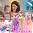 thumbnail image 2 of Kit de diseño de moda XLBLY para niñas 345 piezas con maniquíes cuaderno de bocetos, 2 of 6