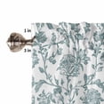 thumbnail image 5 of Bedroom Curtains 63 Inches length, Teal Blue Green Window Treatment Curtain Drapes, Vintage Farmhouse Boho Flower Leaf Rod Pocket Curtain Panels for Living Room Kitchen, 42"x63", 2 Panels, 5 of 7