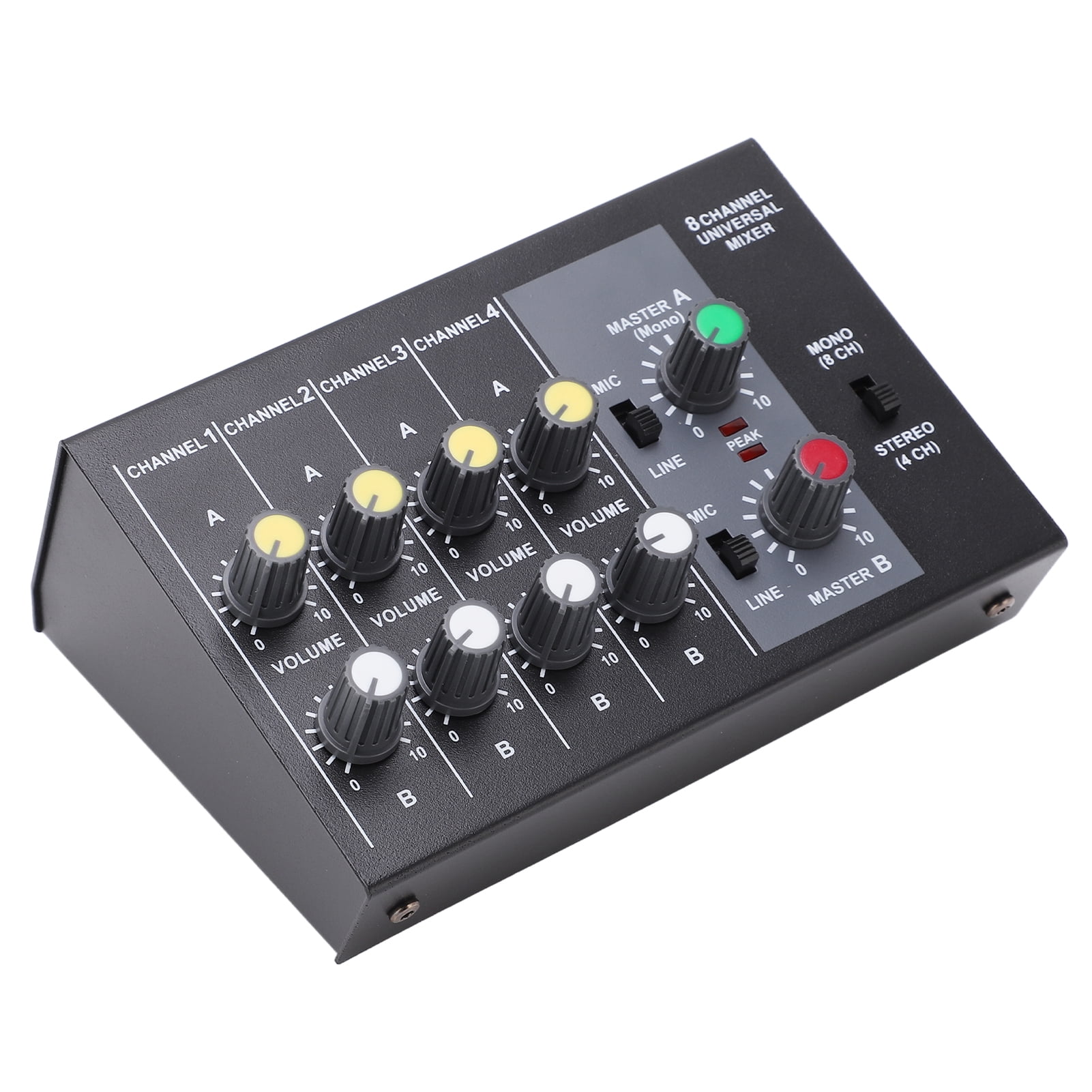 Sound Mixing Console, US Plug 110-240V 6.35mm Interface 8 Channel Input Audio Mixer Stereo  For Music