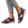 thumbnail image 6 of Willtoo Women's Open Toe Wedge Orthopedic Sandals Boho Non-slip Dressy Summer Sandals with Ankle Strap Breathable Casual Walking Shoes, 6 of 6